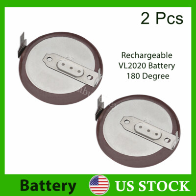 2Pcs Rechargeable Battery VL2020 180° for BMW E39 E46 E60 E90 E92 Key Remote Fob