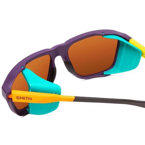 Pre-owned Smith Embark Sunglasses Purple Cinder Hi Viz/cp Polarized Opal Blue Mirror 58 Mm In Multicolor