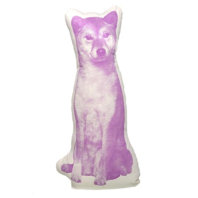 AREAWARE Cushion Fauna Animal Collection Shiba Inu Violet Size 11'' X 18''