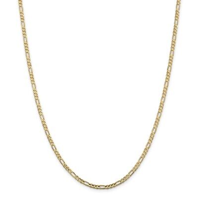 Pre-owned Superdealsforeverything Real 10kt Yellow Gold 3mm Concave Figaro Chain; 24 Inch; Lobster Clasp