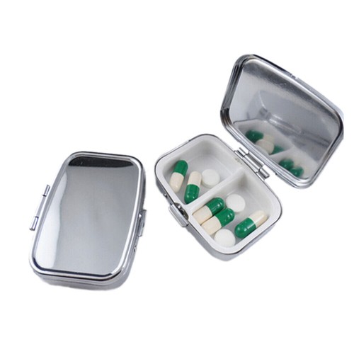 US 2Pcs Small Pill Box Medicine Organizer Portable Container Case Storage Holder
