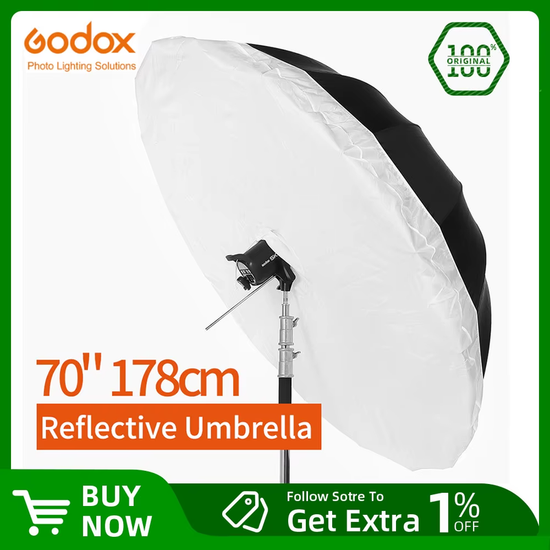 70 inch 178cm Black White or Black Silver Reflective Umbrella Studio Lighting Li