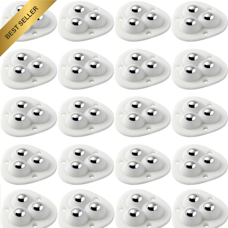 Mini Swivel Casters Wheels 20Pcs, 360 Degree Rotating Casters, Furniture Castors