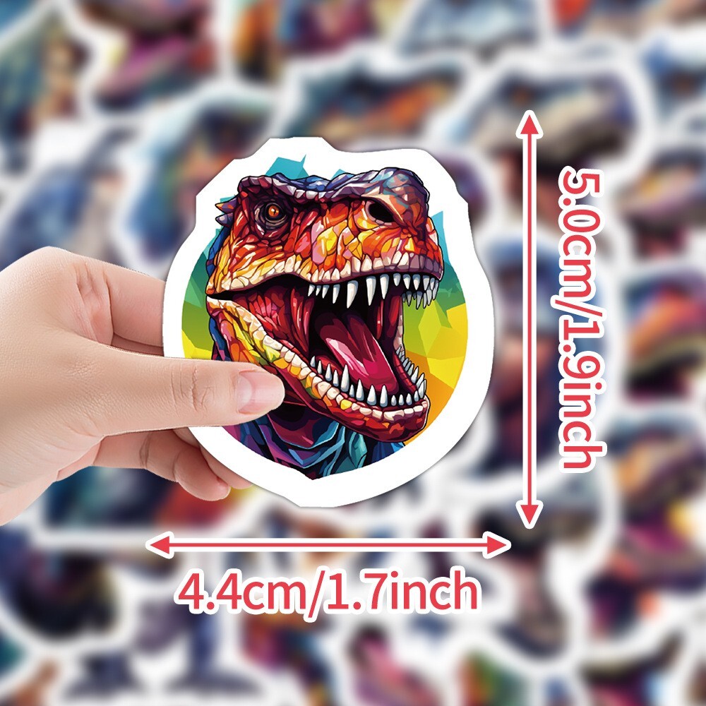 50 Pcs Stickers T-Rex Dinosaur Luggage Skateboard Fridge Car Bottles Kids Vinyl - Picture 4 of 9