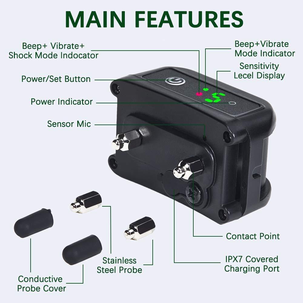 Nevoc Bark Collar, [Newest 2019] Dog Bark Collar for Large/Medium/Small Dog, Upg