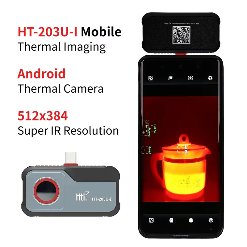 HT-203U-i Thermal Camera 512x384 Super Resolution 256X192 Thermal Imaging Camera