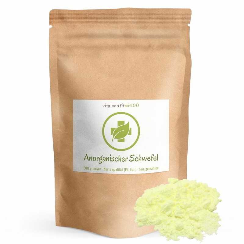 Anorganischer Schwefel (Sulfur) | 500 G | 99,9 % Pharmazeutisch Rein (Ph. Eur.)