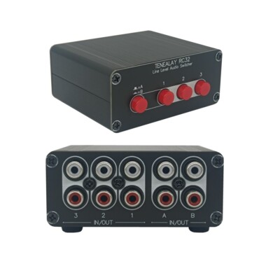 3 IN 2 OUT RCA Stereo Audio Switch input Signal Source Switcher Selector RC32
