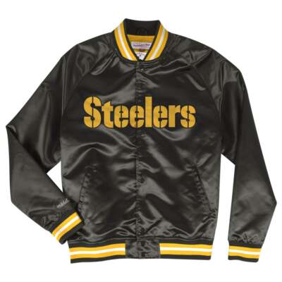 

Mitchell - Ness Легкая Атласная Куртка Мужские Черные Пальто Куртки Верхняя Одежда STJK, Черный, Mitchell - Ness Lightweight Satin Jacket