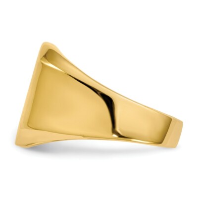 Pre-owned Superdealsforeverything Real 14kt Yellow Gold 15.5x13.0mm Open Back Mens Signet Ring S:10