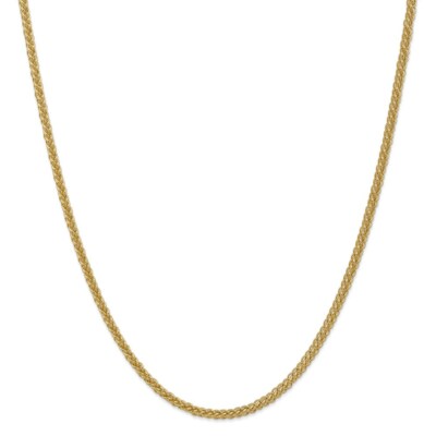 Pre-owned Superdealsforeverything Real 14kt 2.60mm Semi-solid 3-wire Wheat Chain; 24 Inch In Yellow
