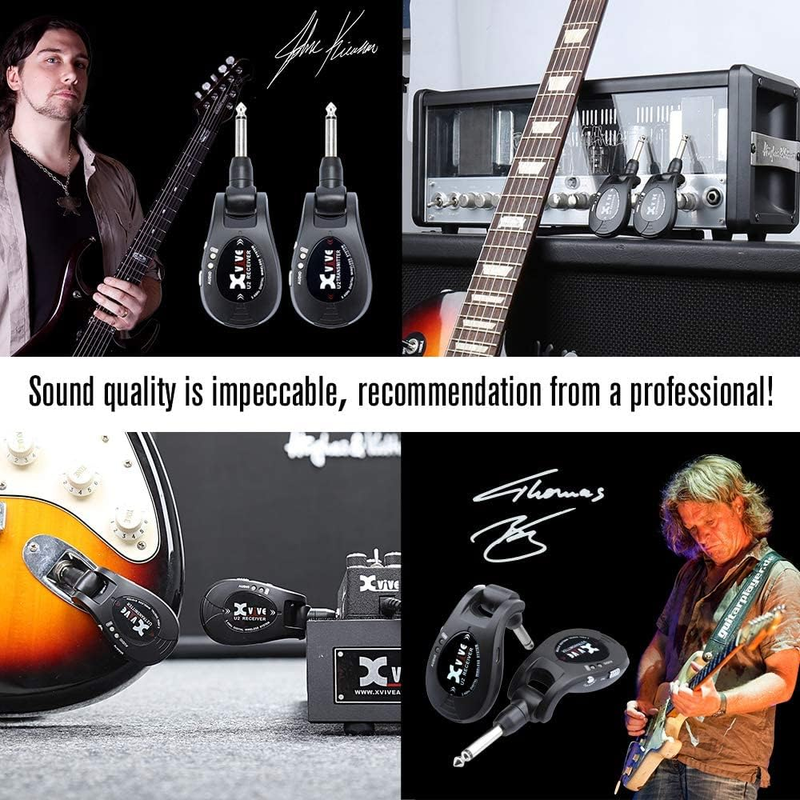 U2 Guitar Wireless System Guitar Wireless Transmitter and Receiver 2.4Ghz 4 Chan