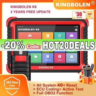 2024 Elite KINGBOLEN K8 PROS V+ OBD2 Scanner Car Diagnostic Tool Key Coding TPMS
