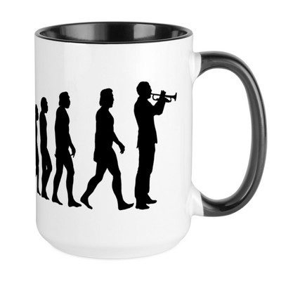 CafePress Evolution Trumpet Large Mug (155555875)