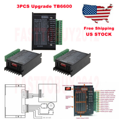 3pcs CNC Single Axis TB6600 Stepper Motor Driver Controller 4A MicroStep 9-42VDC