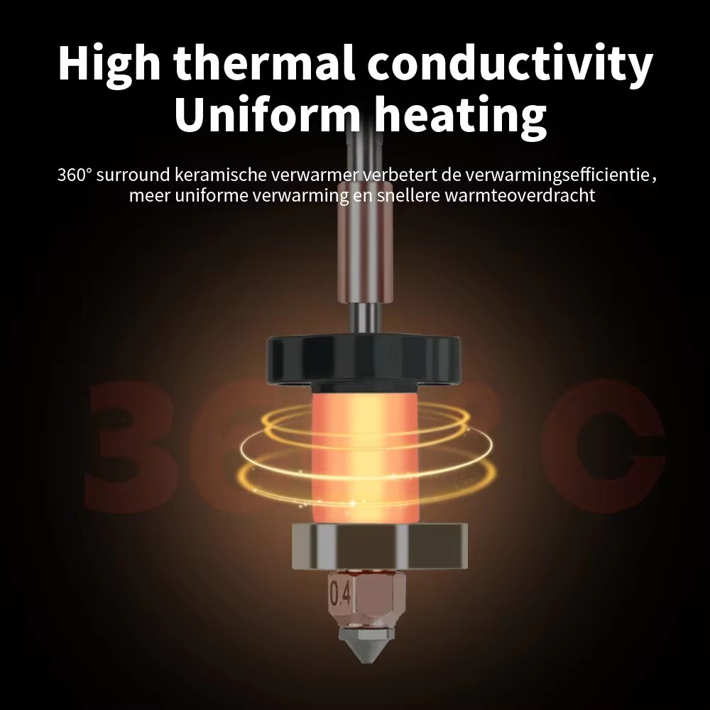 3D Printers for Creality K1/K1C/K1 Max Hotend Kit Extruder Radiator 0.4mm Nozzle