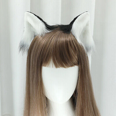 Lovely Furry Animal Beast Ears Hair Clip Anime Lolita Wolf Cat Cosplay Hairpin  