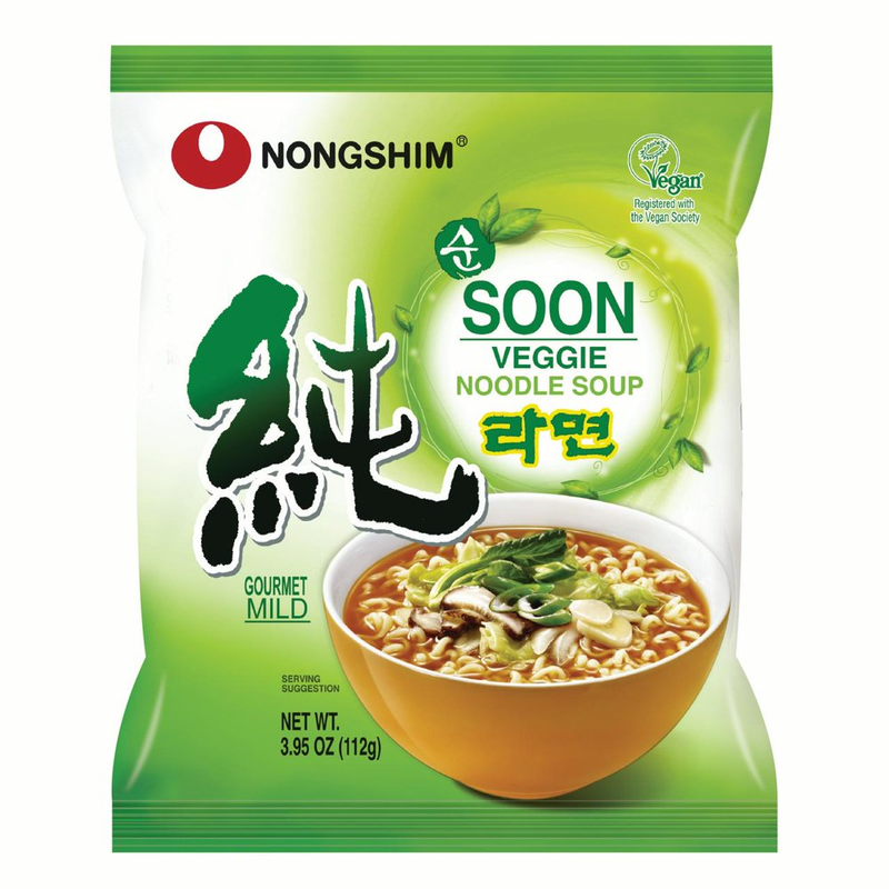 Soon Veggie Savory Vegan Ramyun Ramen Noodle Soup Pack, 3.95Oz X 10 Co