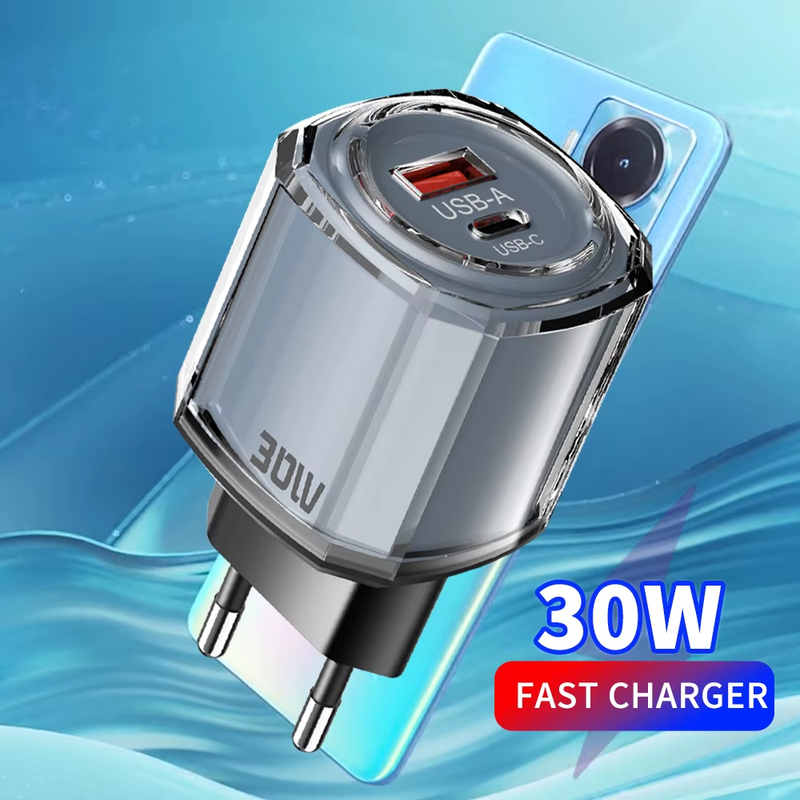 30W USB C Charger PD Type C Fast Charging Charger Power Adapter Portable EU/US P