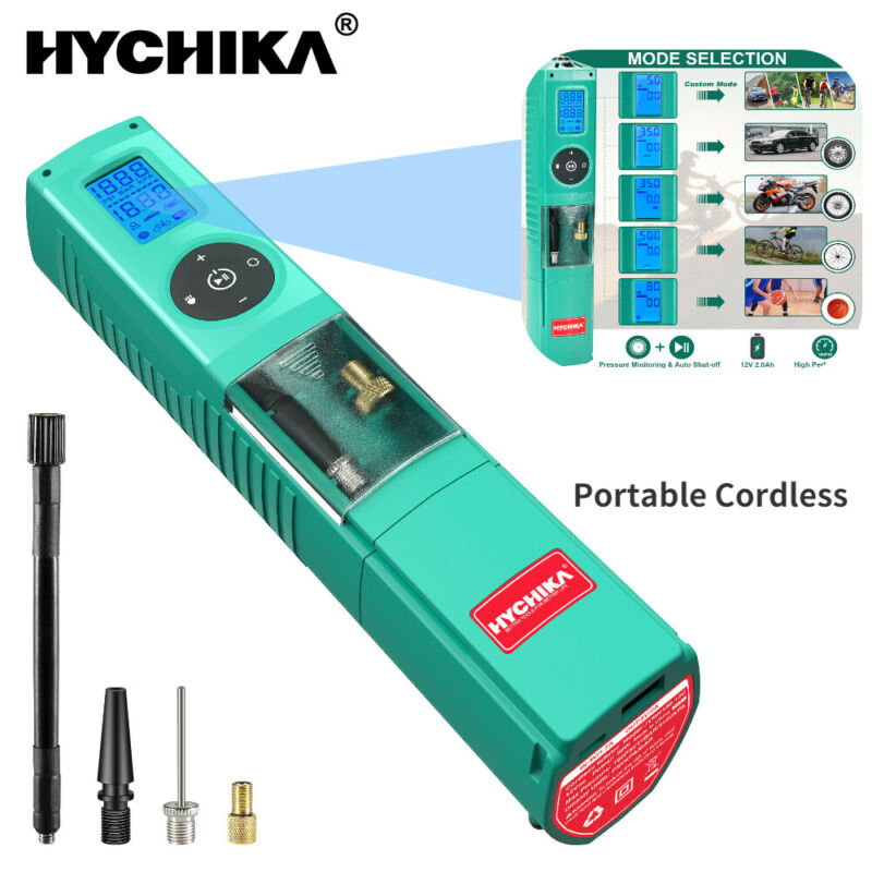 HYCHIKA 12V Car Digital Electric Tire Inflator Portable LCD Air Pump Compressor