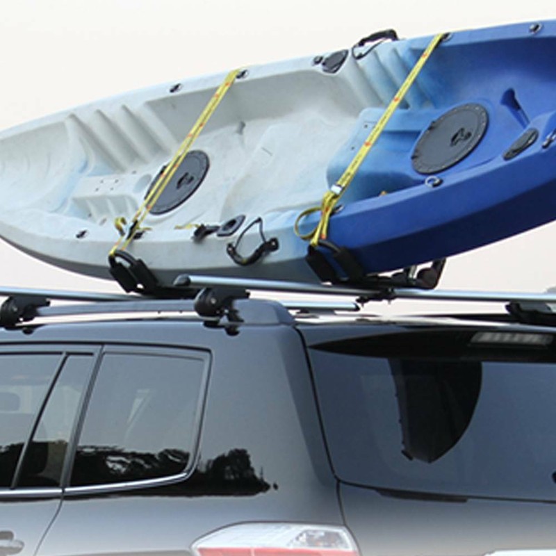 2Pcs Universal Hard Adjustable Kayak Canoe Carrier Kit Car Roof Rack J