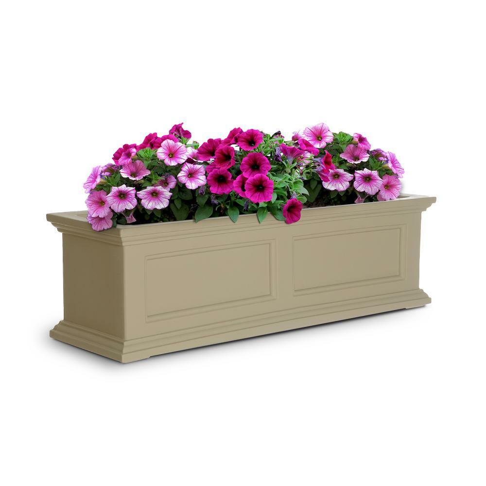 Window Box Planter Plastic Durable Drainage Holes Weather