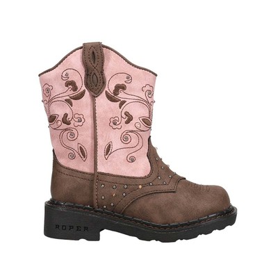 

Roper Saddle Light Round Toe Cowboy Youth Girls Brown, Pink Casual Boots 09-018, Roper Saddle Light Round Toe Cowboy Youth
