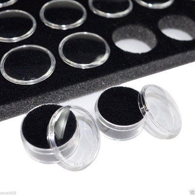 New 50 Black Foam Gem Jars Gemstone Jewelry Storage Display Tray Insert