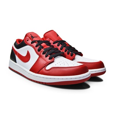 JORDAN MENS NIKE AIR JORDAN 1 LOW "BULLS" - 553558 163 - WHITE GYM RED BLACK