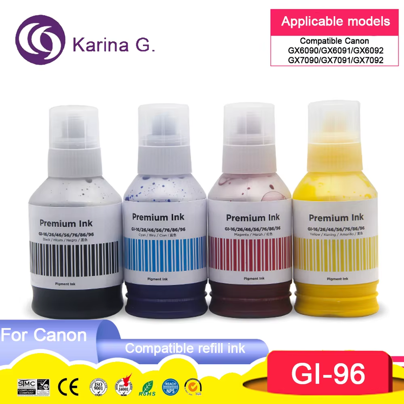 GI 96 GI96 GI-96 Premium Color Compatible Bulk Bottle Water Based Refill Ink for