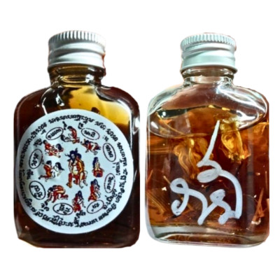 Charming Oil Herb Wan Dokthong Mantra Power Love Couple Talisman Thai Amulet