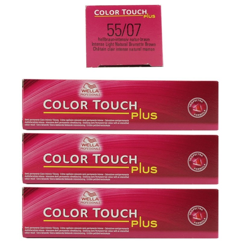 Wella Color Touch Plus 3 X 60 Ml 55/07 Hellbraun Intensiv Natur Braun IntensivtÃ¶
