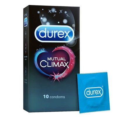Durex performax Intense Mutual Climax Condoms for Men, Ribbed & Dotted - 10