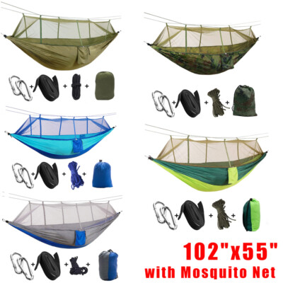 Outdoor Camping Double Hammock with Mosquito Net Home Hanging Bed Swing Chair