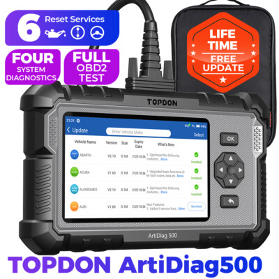 TOPDON AD500 Lifetime Free FULL OBD2 Functions Scanner Diagnostic Tool + 6 Reset