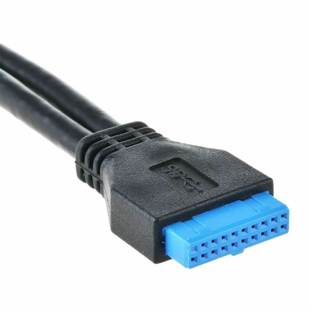 USB 3.0 20 Pin Motherboard Female to 2 Type A Female Connector Y Cable