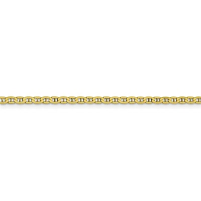 Pre-owned Skyjewelers Real 10kt Yellow Gold 2.4mm Flat Anchor Chain; 18 Inch; Lobster Clasp
