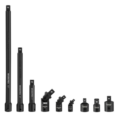 WORKPRO 9Piece Drive Tool Accessory Set 1/4''&3/8''&1/2'' Socket Adapter Extensions