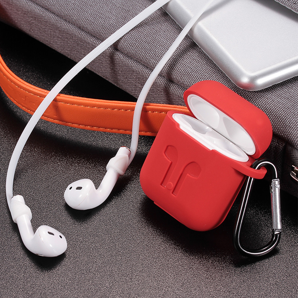 For AirPod Charging Case Air Pods Silicone Case + Keychain Protective