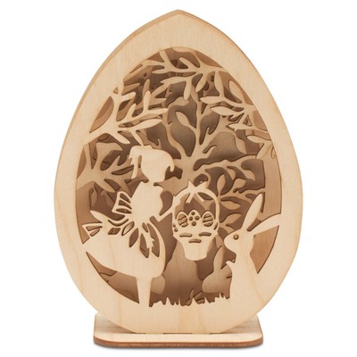Wooden Egg Cutout Scene for Easter Crafts, 6  Layered 3D Kit | Woodpeckers