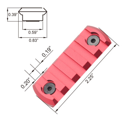 Aluminum 5 Slot Key mod Rail Section Picatinny Mount Adapter Rail Segment 9Color