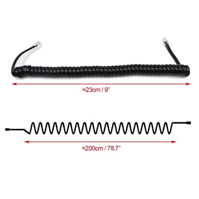 DILIMI 5Pcs Black Coiled Telephone Handset Cable Cord 6 Feet Landline