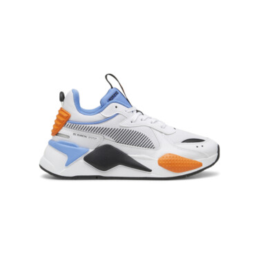 Puma RsX Boys Молодежные белые кроссовки на шнуровке для мальчиков Повседневная обувь 39555701