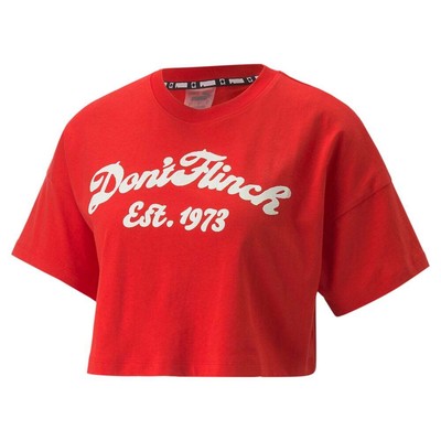 

Puma Mod Basketball Crew Neck Short Sleeve Crop Top Womens Red Casual Tops 53645, Красный