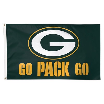 Роскошный флаг Green Bay Packers со слоганом, 3 x 5
