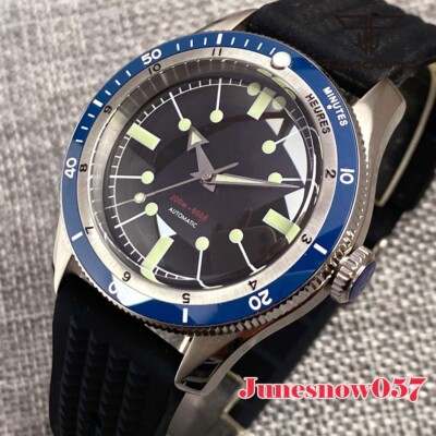 40mm Black Steriel Watch 20ATM Auto Japan NH35A Watch Men's Double Bow Sapphire