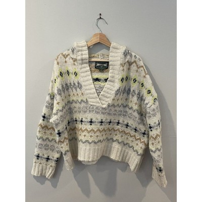 American Eagle Boho Hooded Sweater Soft & Cozy Knit Pullover Womens Size Medium