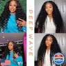 Deep Wave Bundles 100% Unprocessed Virgin Brazilian Hair Bundles 12A Deep Curly Weave Bundles Human Hair Double Weft Deep Wave Human Hair Bundles Natural Black For Women 16 18 20 22 Inch