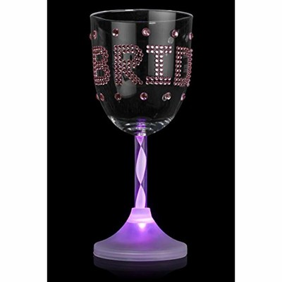 Bride LED Light Up Wine Glass - Bachelorette Party Cup For The To Be Kitchen