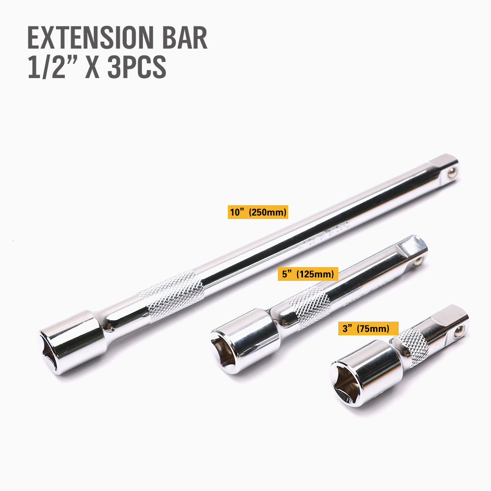9pc 1/4 3/8 1/2 Drive Extensions Extend Bars Set Ratchet Sockets